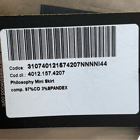 NWT VIVIENNE WESTWOOD Anglomania Philosophy Mini Skirt Tan Khaki Vintage Unique - Picture 8 of 9